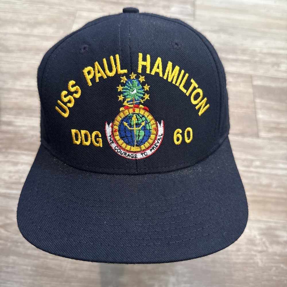 The Corps‎ USS PAUL HAMILTON DDG 60 Logo Blue Baseball Cap Hat One Size